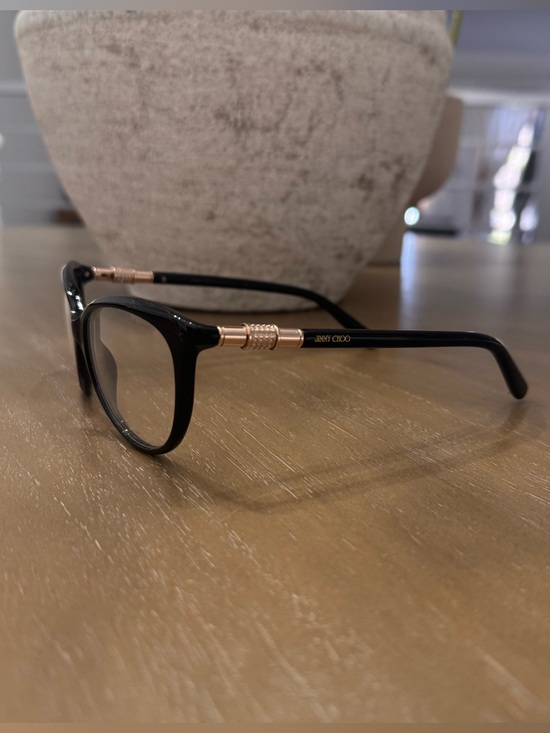 Jimmy Choo JC80 807 Black Cat Eye Eyeglasses Frames Rose Gold Crystal Accent 140